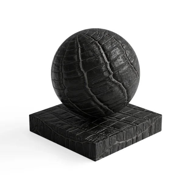 Leather 8 - Black Reptile-Pattern Leather — Hero view