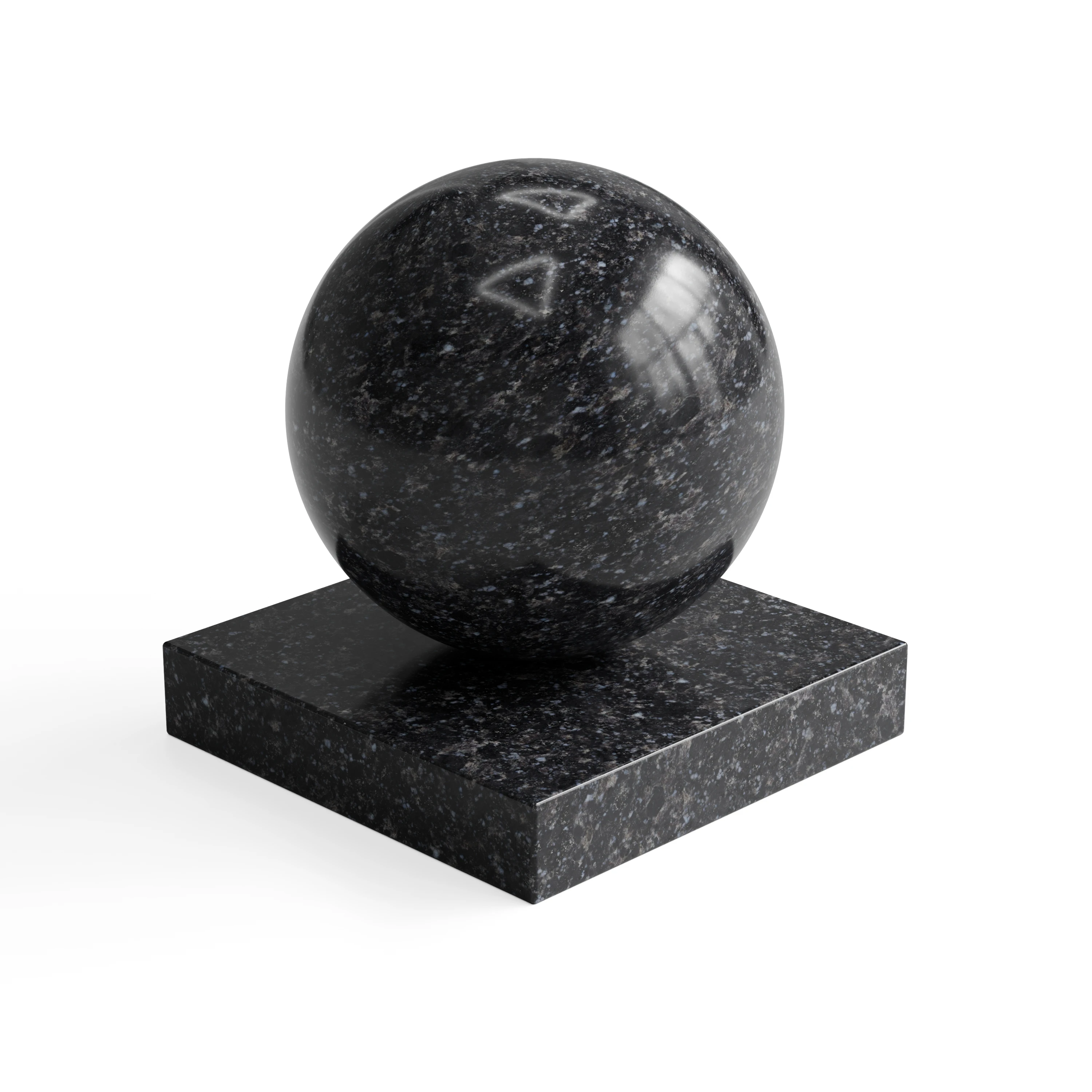 Marble 23 - Black marble with cloudy white markings — Hero view