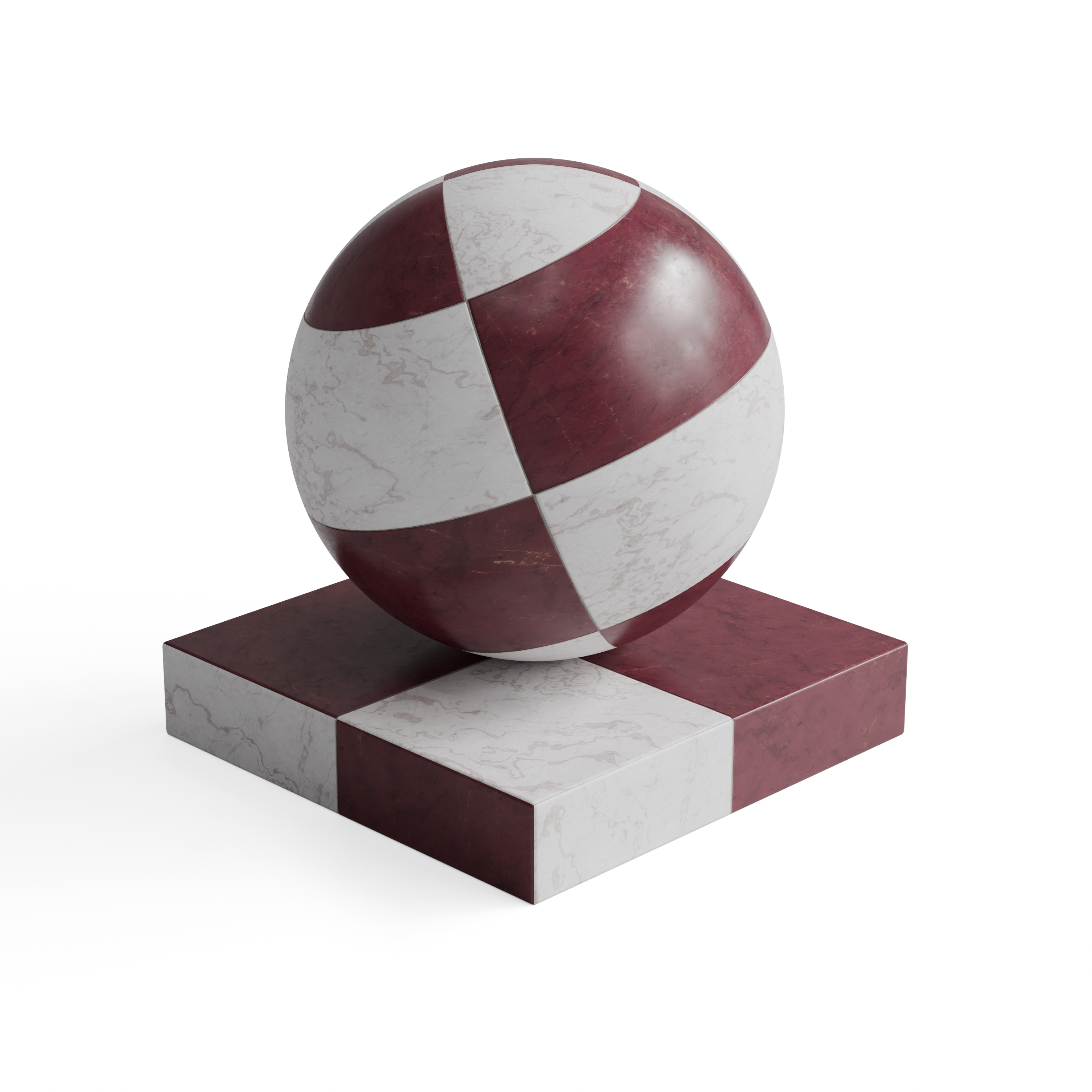 Sbar Marble Tiles 17 - Red and White Checkerboard — Hero view