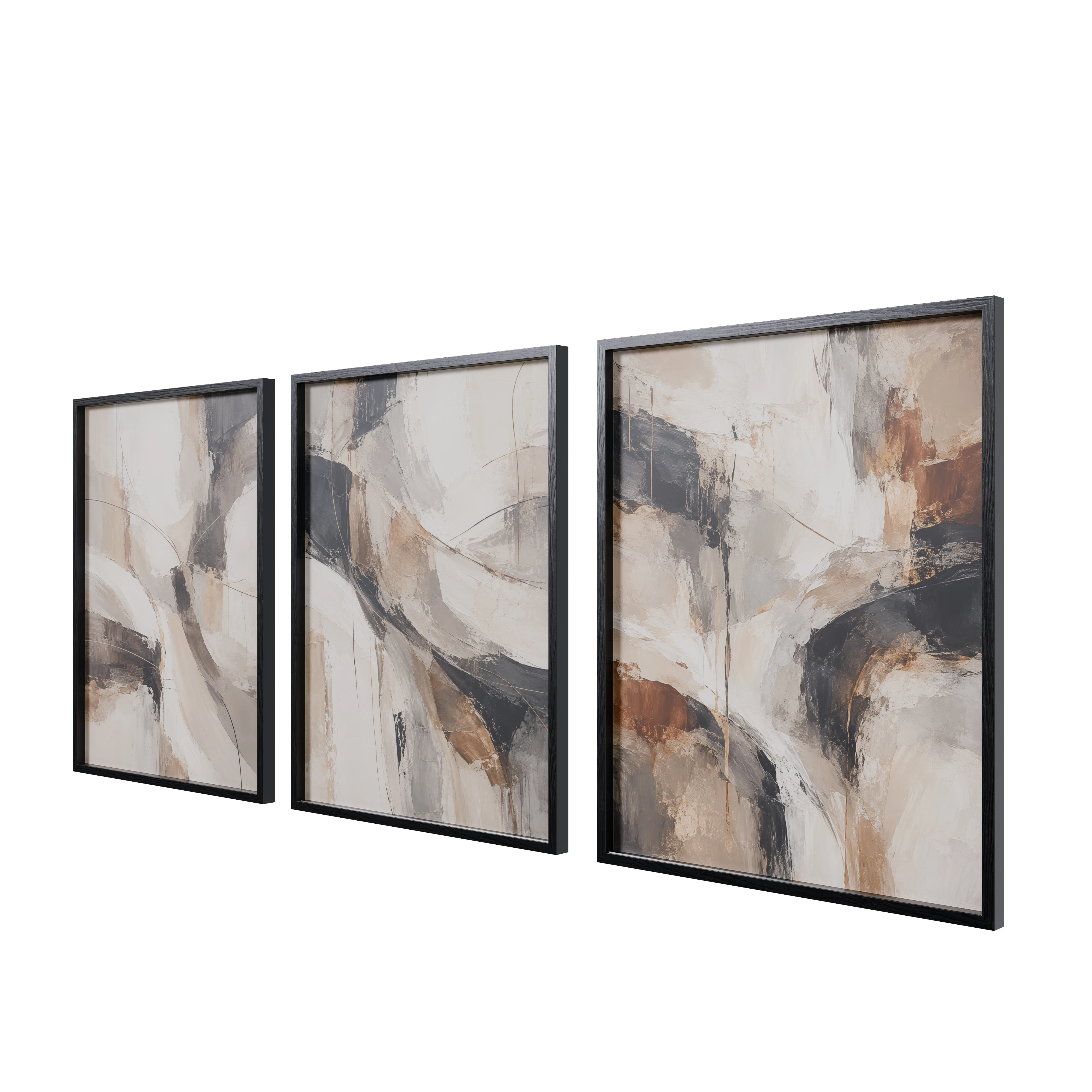 Paintings 1 - Neutral Abstract Framed Art (Set of 3) — Hero view
