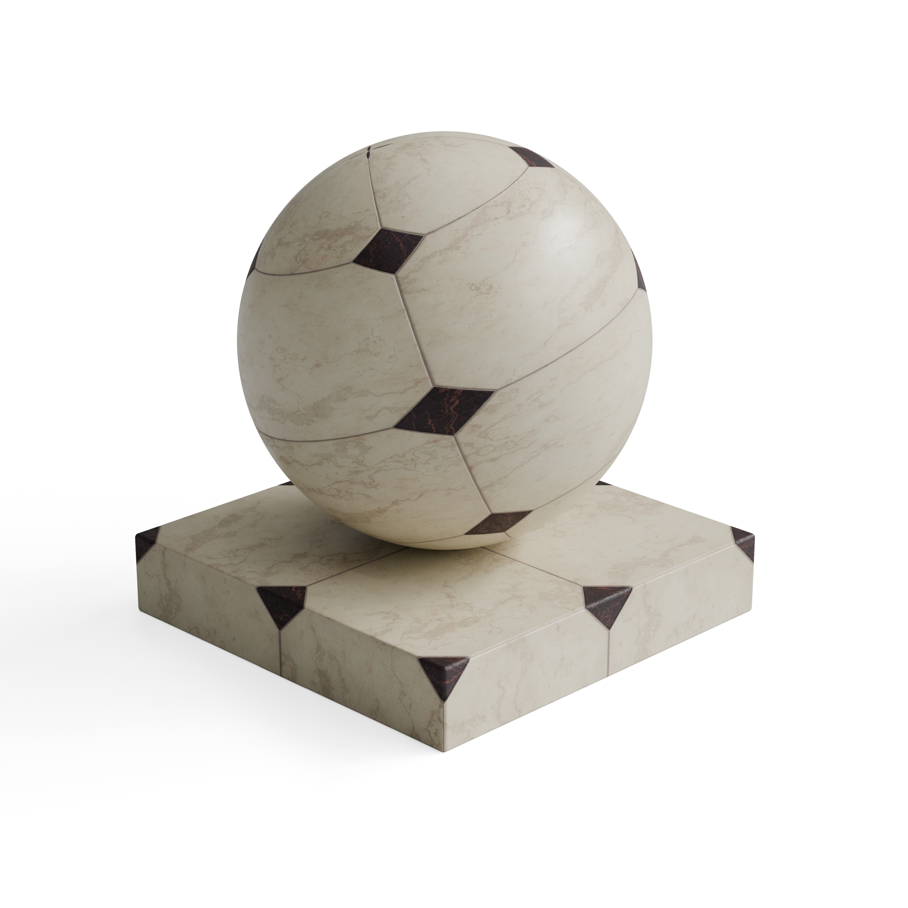Marble Tiles 16 - Beige with Black Diamond Inlays — Hero view