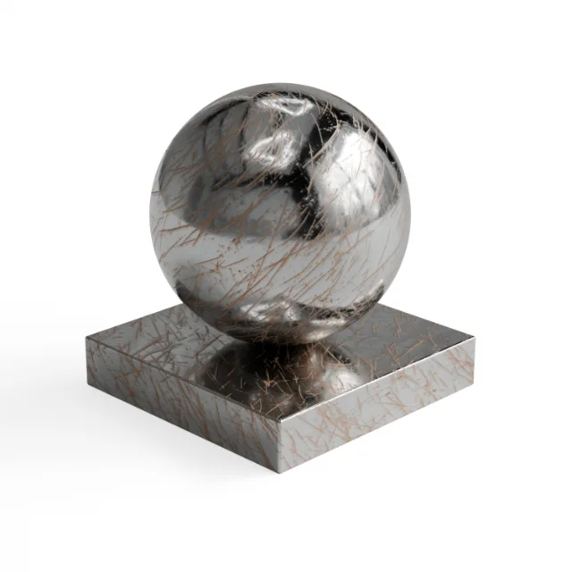 Metal 178 - Silver densely scratched glossy metal — Hero view