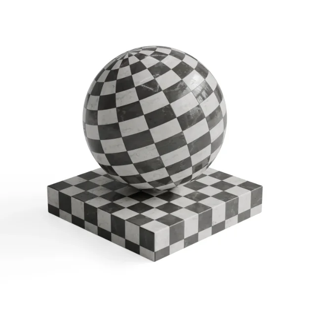 Tile 318 - Small Monochrome Checkerboard Mosaic — Hero view