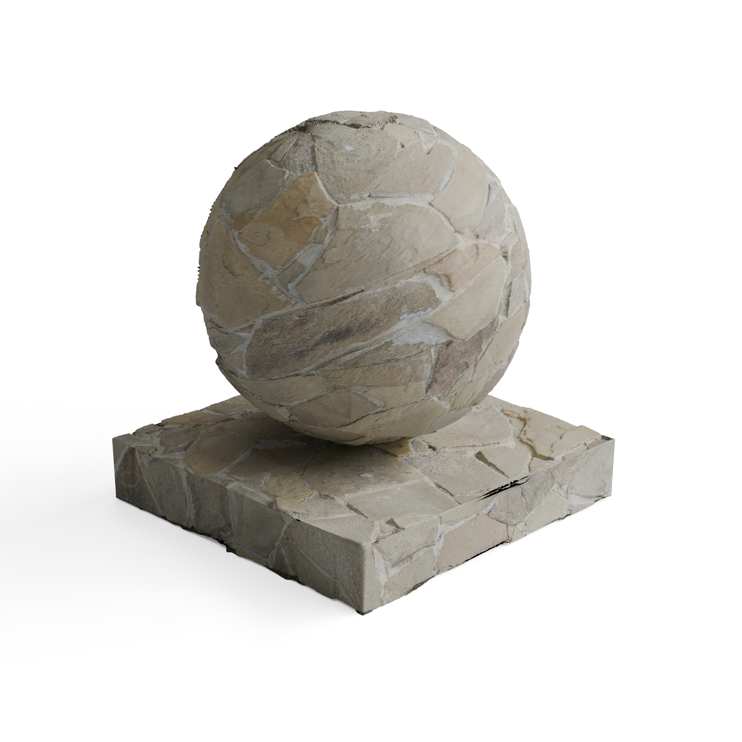 Stone Wall 09 - Beige Rubble Mosaic — Hero view
