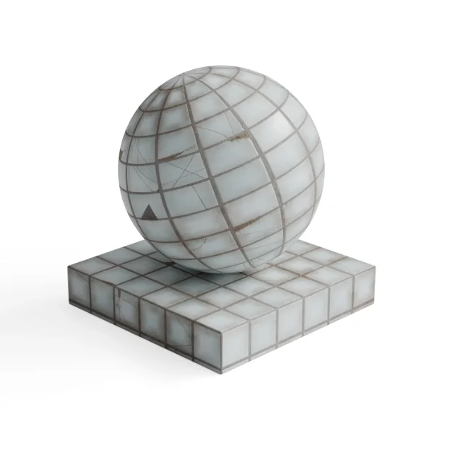 Tile 442 - Stained White Small Square Tiles — Hero view