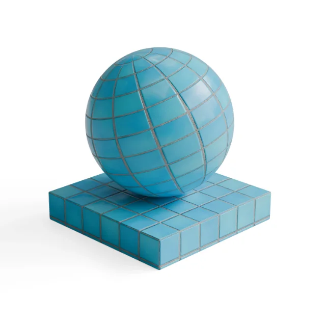 Tile 436 - Clean Turquoise Small Square Tiles — Hero view