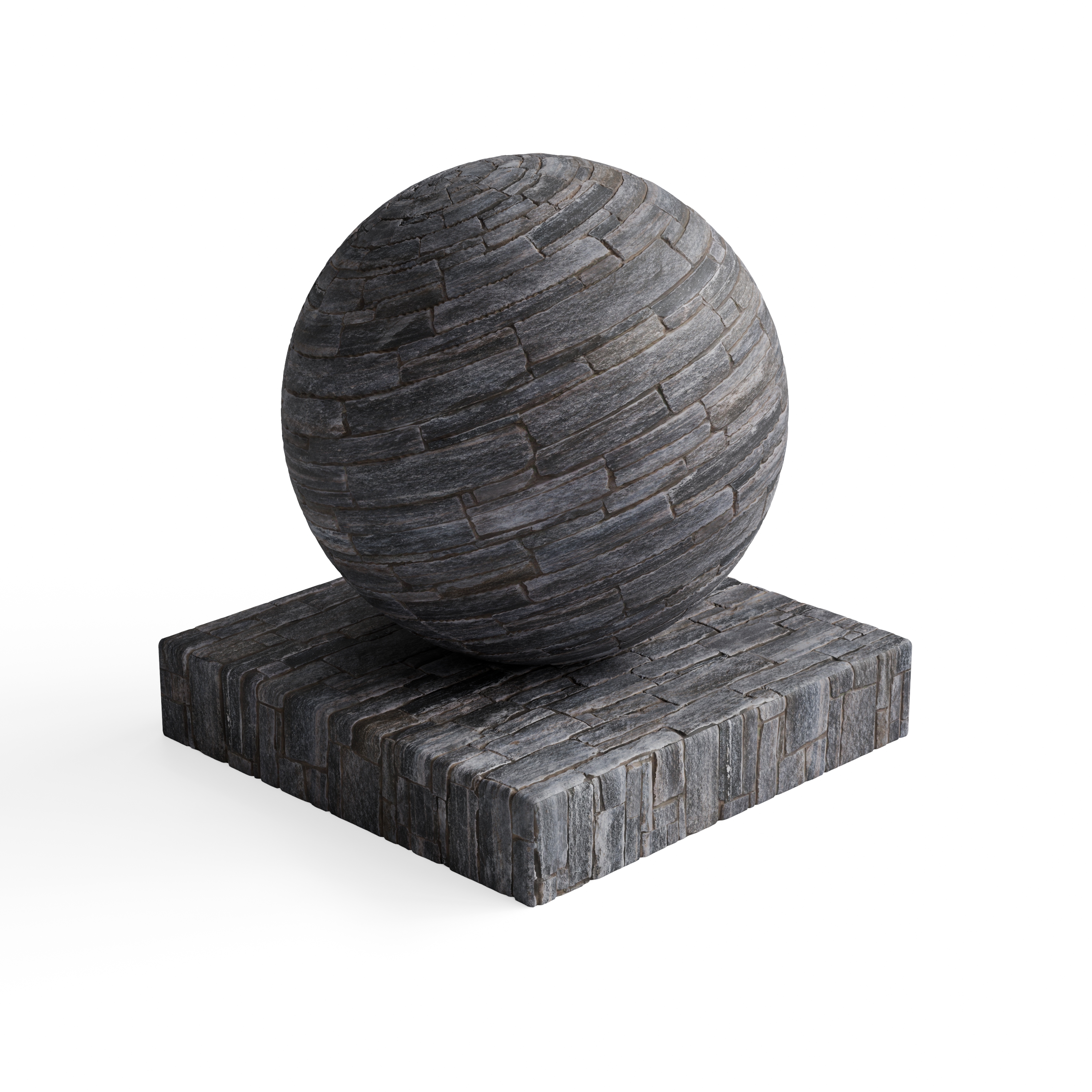 Natural Stone Wall - Stacked Gray Strips — Hero view