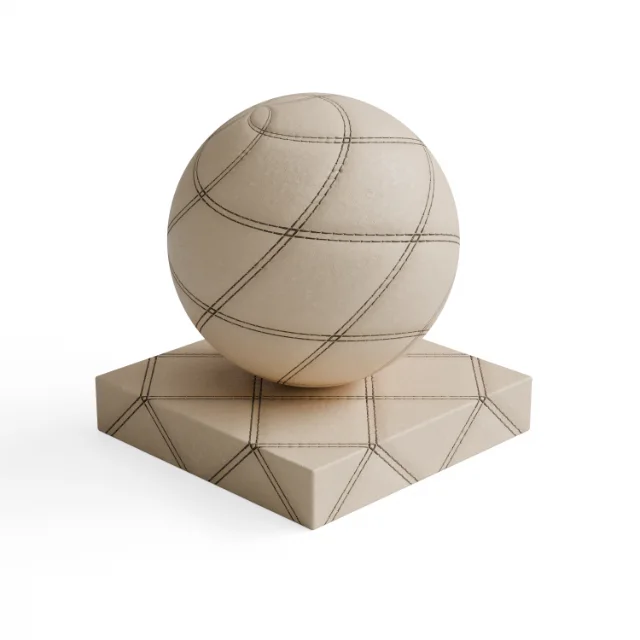 Leather 41 - Cream Geometric-Stitched Leather — Hero view