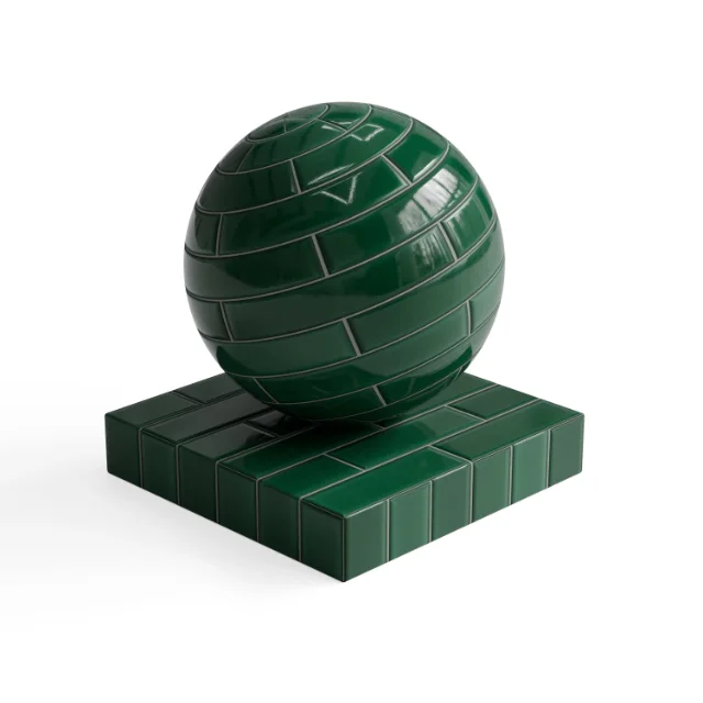 Tile 334 - Deep Green Glossy Subway Tiles — Hero view