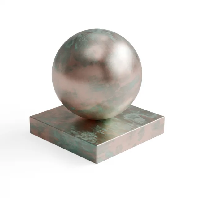 Metal 185 - Copper-pink metal with green patina — Hero view