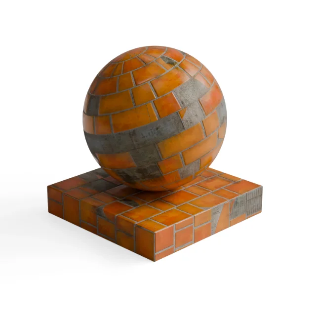 Tile 458 - Patchy Orange Subway Tiles — Hero view