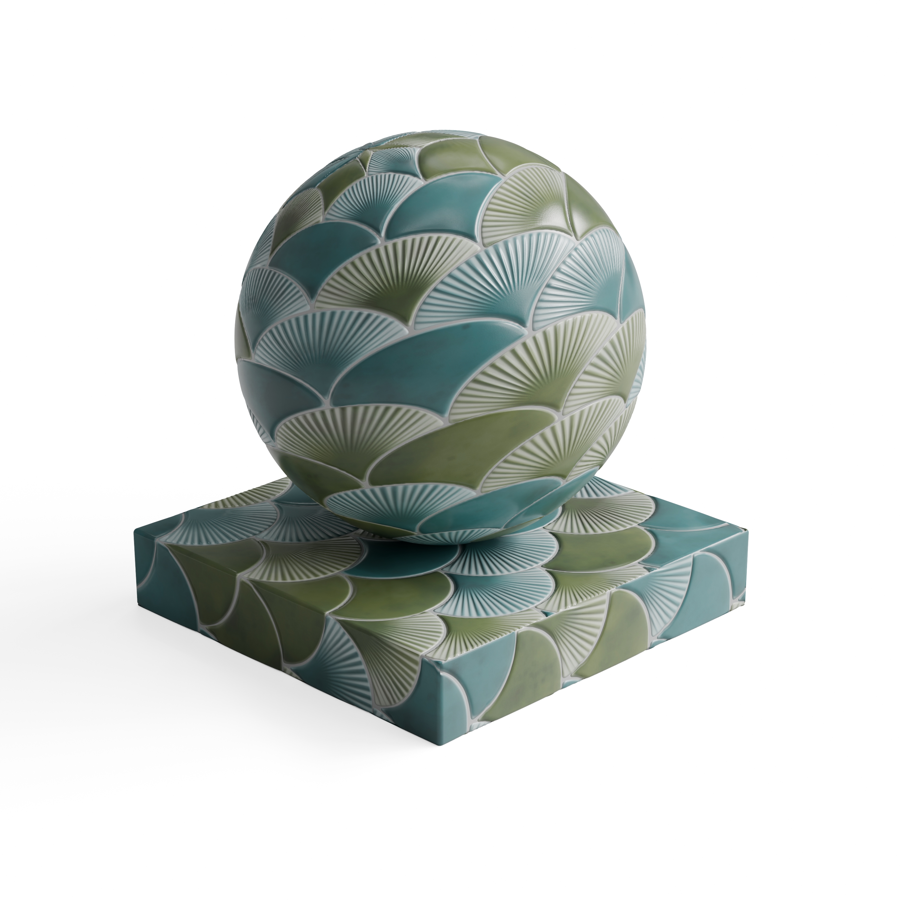 Radial Fish Scale - Coloured Mosaic Tiles — Hero view