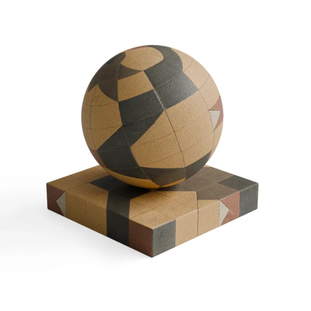 Tile 435 - Ochre and Charcoal Geometric Tiles — Hero view