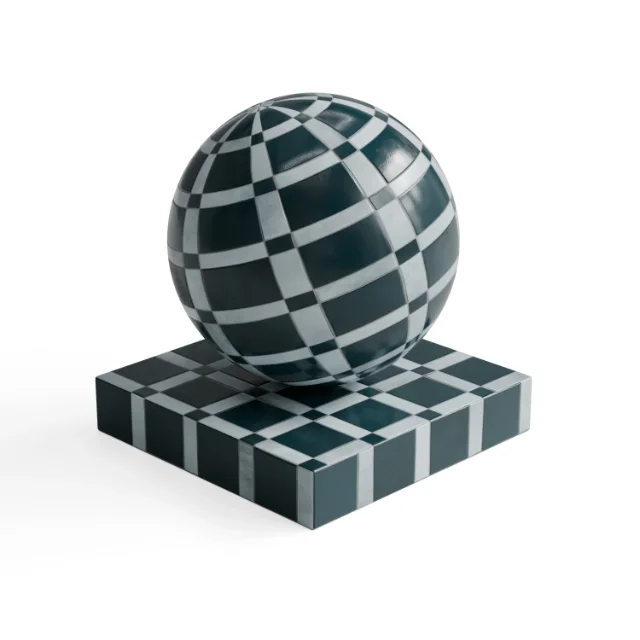Tile 323 - Teal and White Checkerboard Mosaic — Hero view