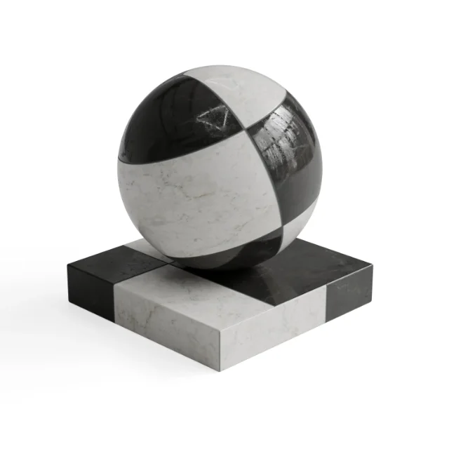 Tile 316 - Polished Monochrome Checkerboard Tiles — Hero view