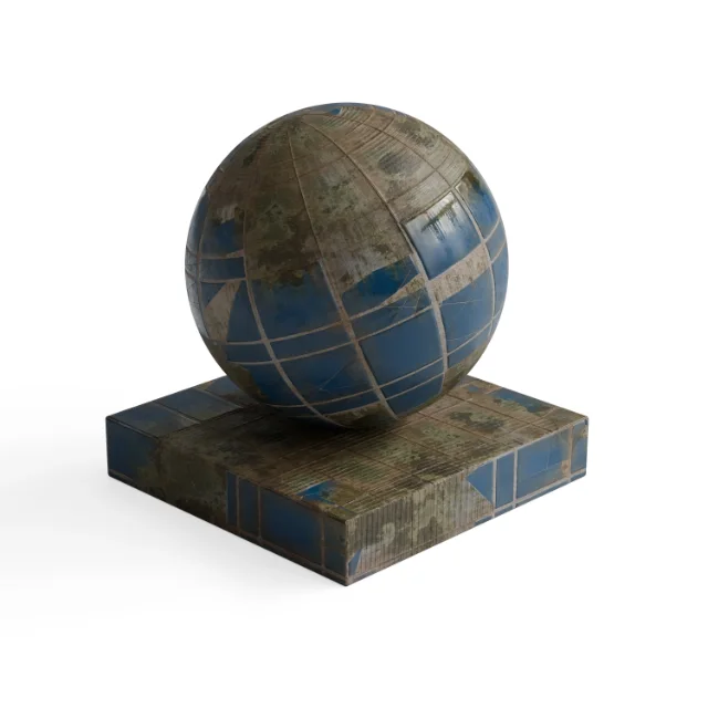 Tile 451 - Heavily Worn Navy Blue Tiles — Hero view