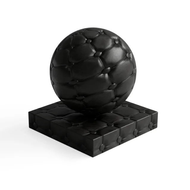 Leather 9 - Black Button-Tufted Leather — Hero view