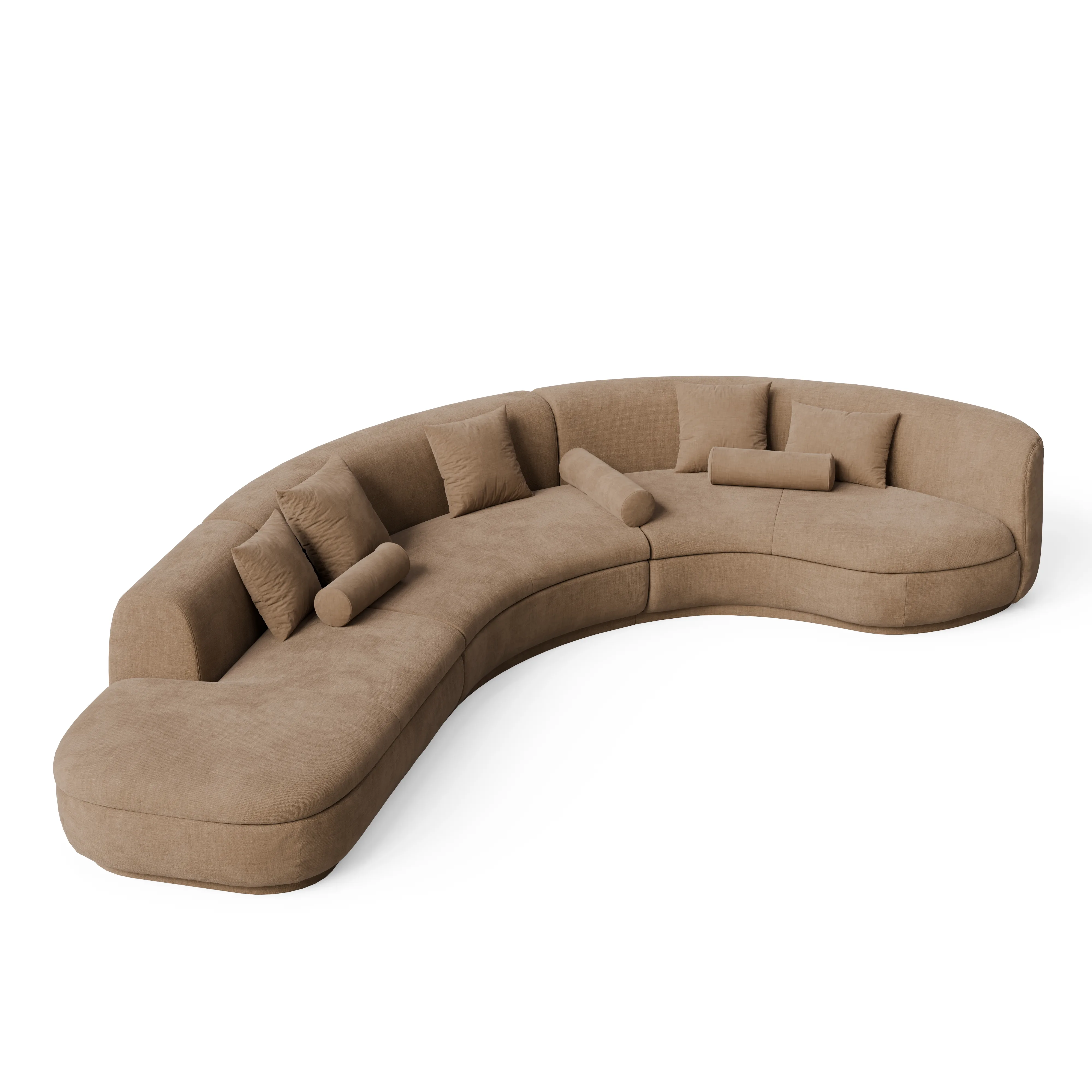 Baxter Piaf - Taupe Beige Curved Sofa — Hero view