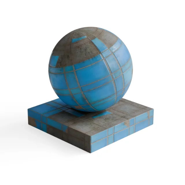 Tile 446 - Patchy Blue Square Tiles — Hero view