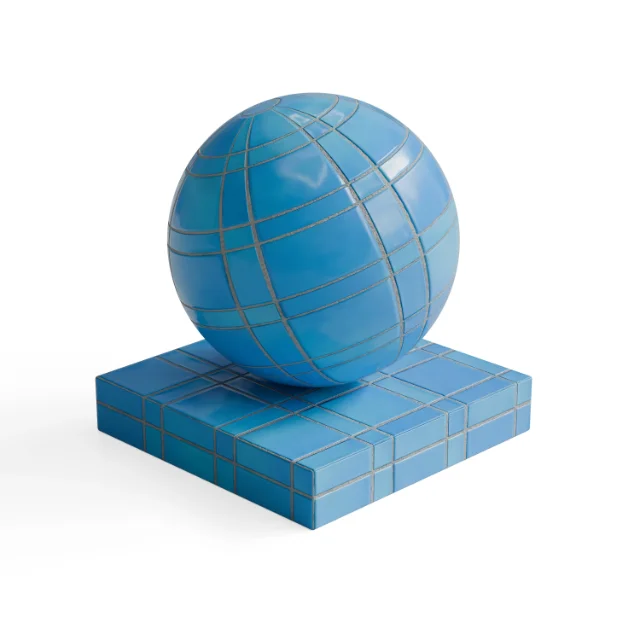 Tile 444 - Clean Bright Blue Small Square Tiles — Hero view