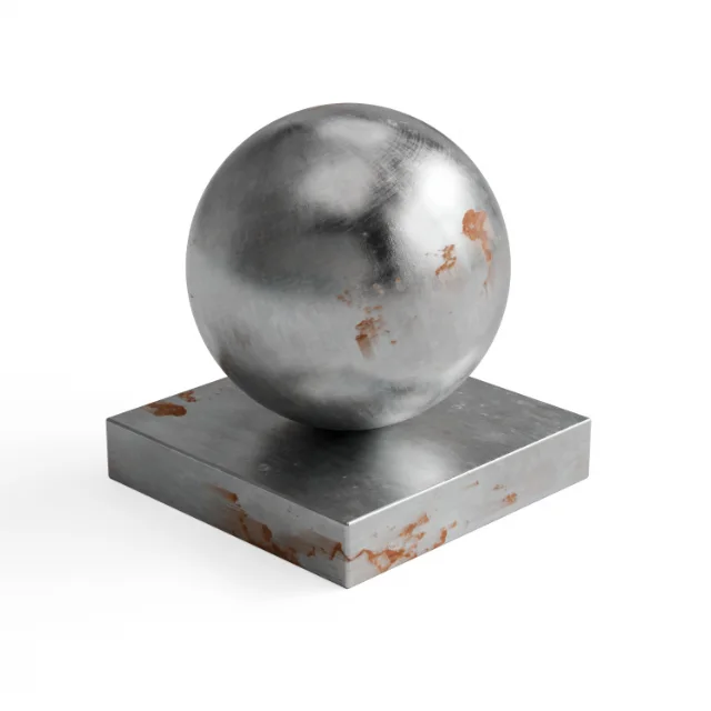 Metal 176 - Silver satin metal with rust patches — Hero view