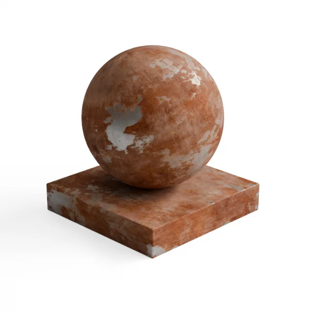 Metal 177 - Rust-orange metal with peeling silver patches — Hero view