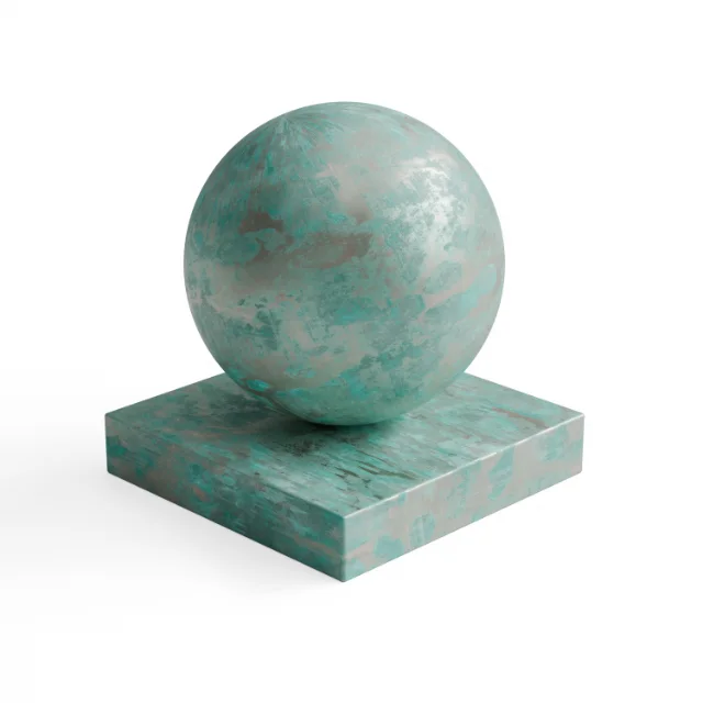 Metal 186 - Turquoise-green heavily patinated copper — Hero view