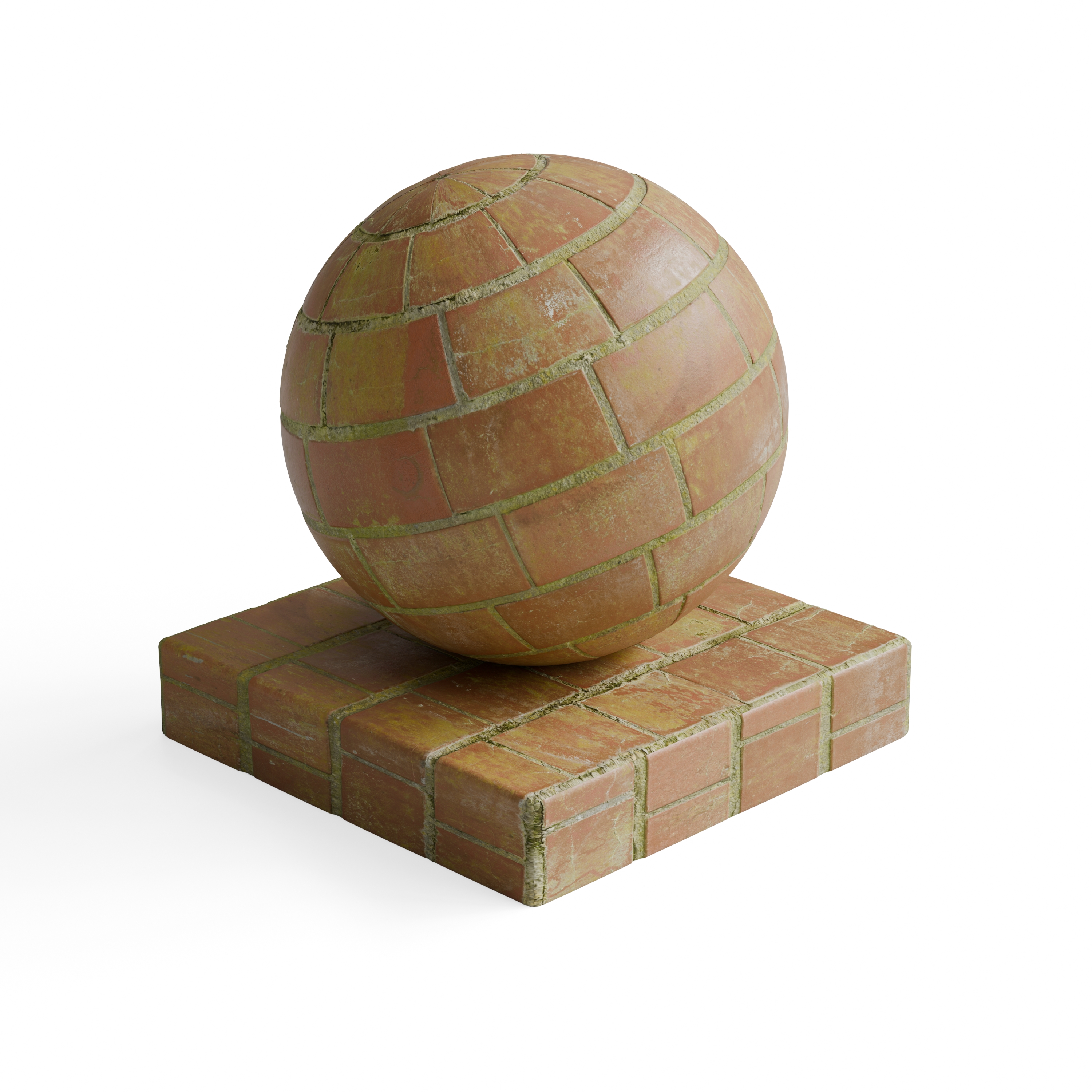 Brick 84 - Ochre-orange mossy brick — Hero view