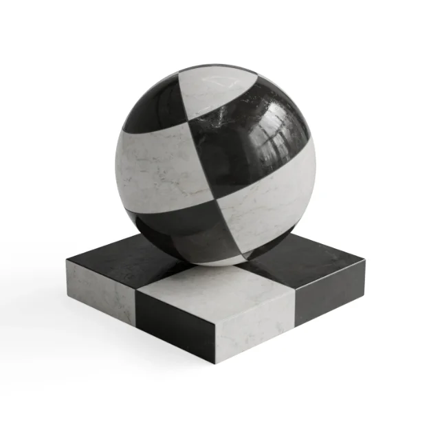 Tile 314 - Black and White Checkerboard Tiles — Hero view