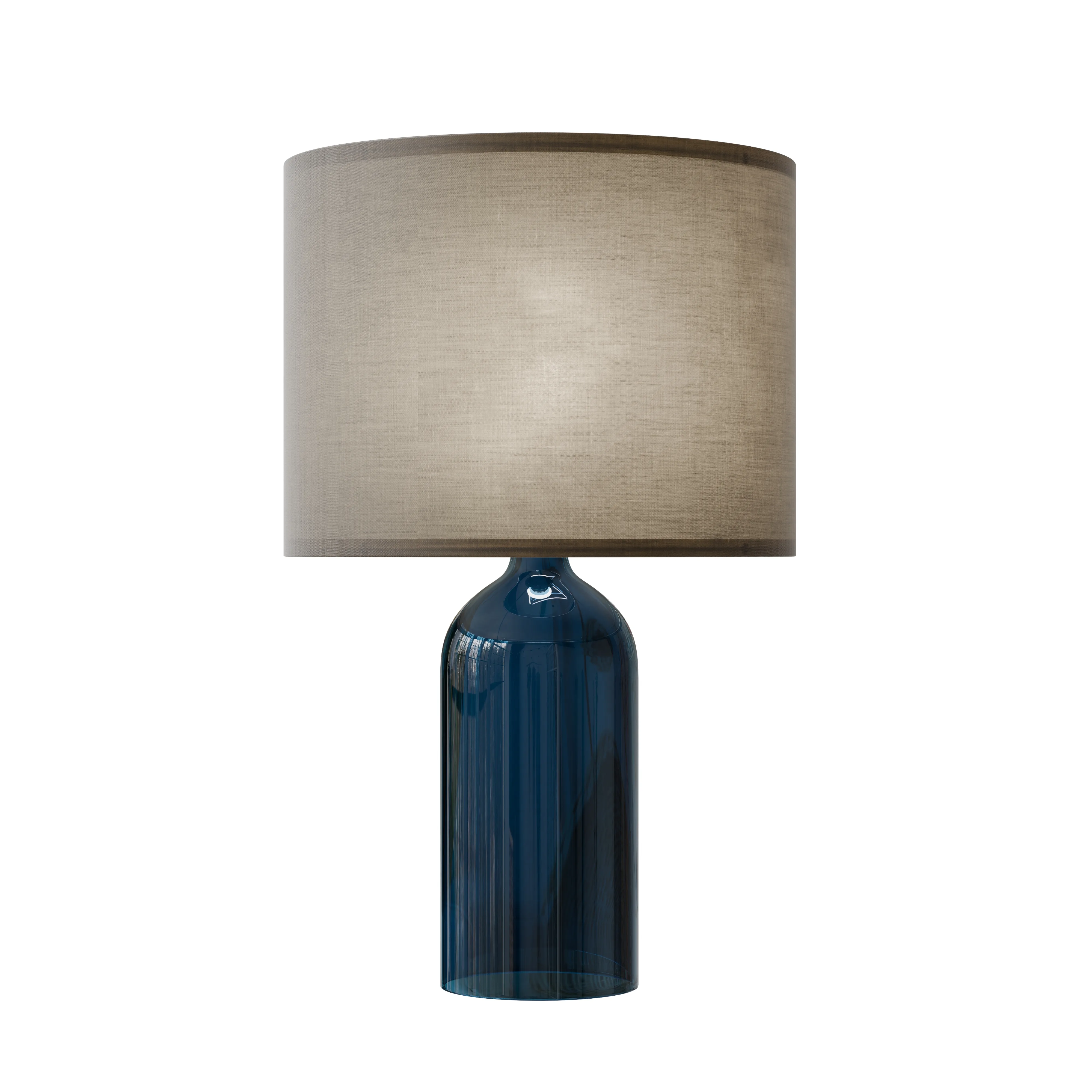 IKEA TONVIS - Blue Glass and Beige Shade Table Lamp — Hero view